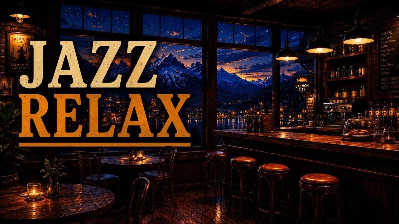 Elegant Lakeside Bar | Cozy Jazz & Night Lake Ambience | Salmon City