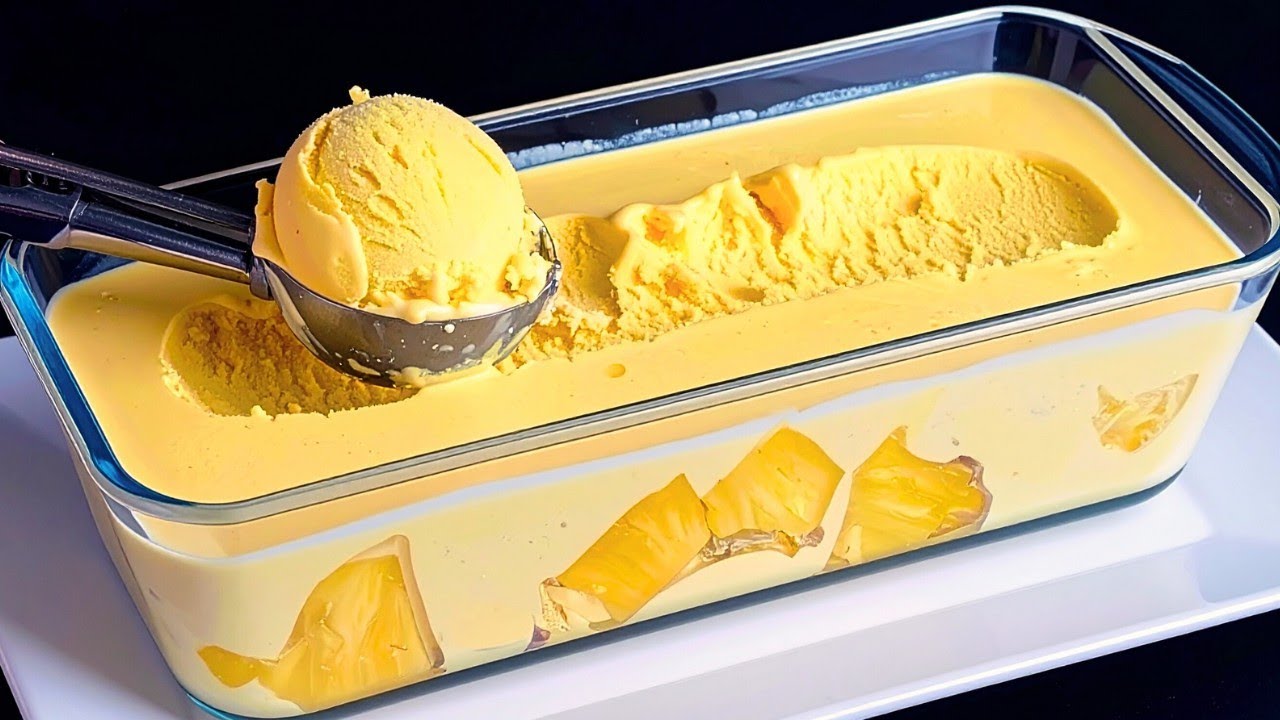 Nur Milch und Ananas! Das köstlichste italienisches Eis in 5 Minuten! Dessert ohne Backen!