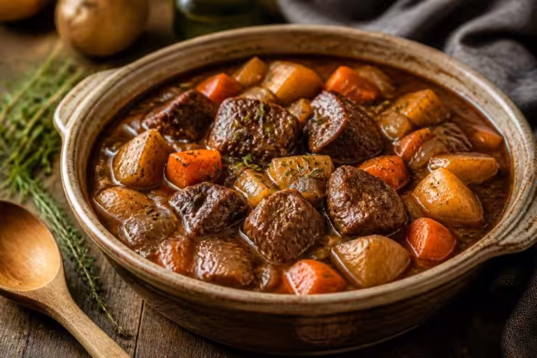 discover a rich and flavorful beef casserole recipe, slow-cooked to perfection for a hearty and comforting stew that's perfect for any meal.