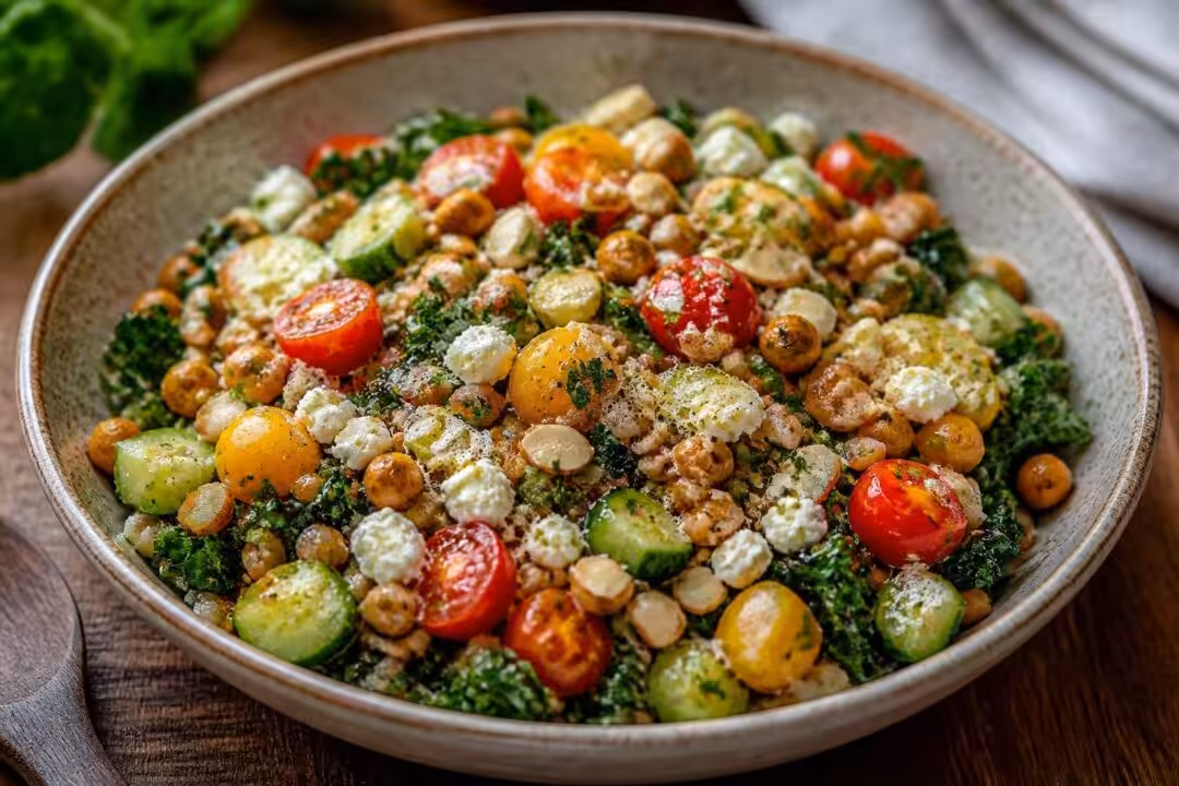 discover the delicious farro salad, a nutty grain bowl topped with a flavorful sizzled dressing for a healthy and satisfying meal.