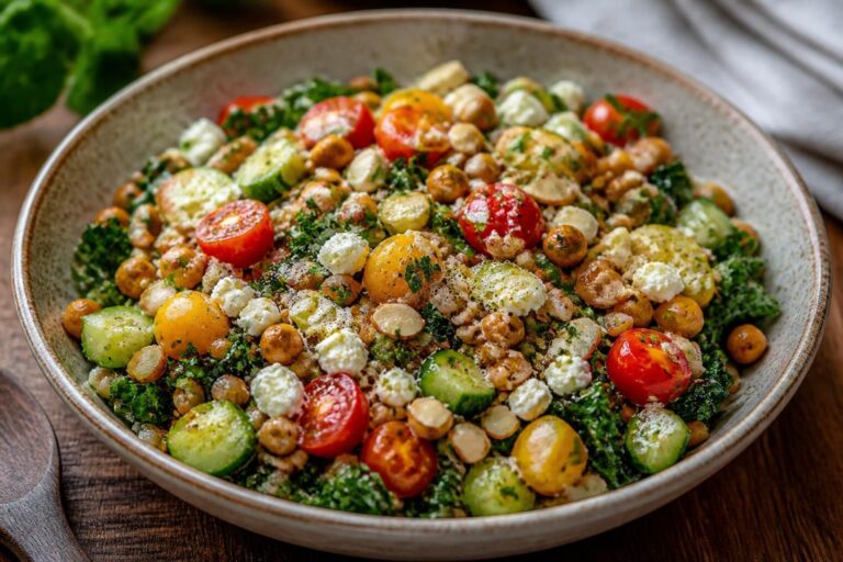 discover the delicious farro salad, a nutty grain bowl topped with a flavorful sizzled dressing for a healthy and satisfying meal.
