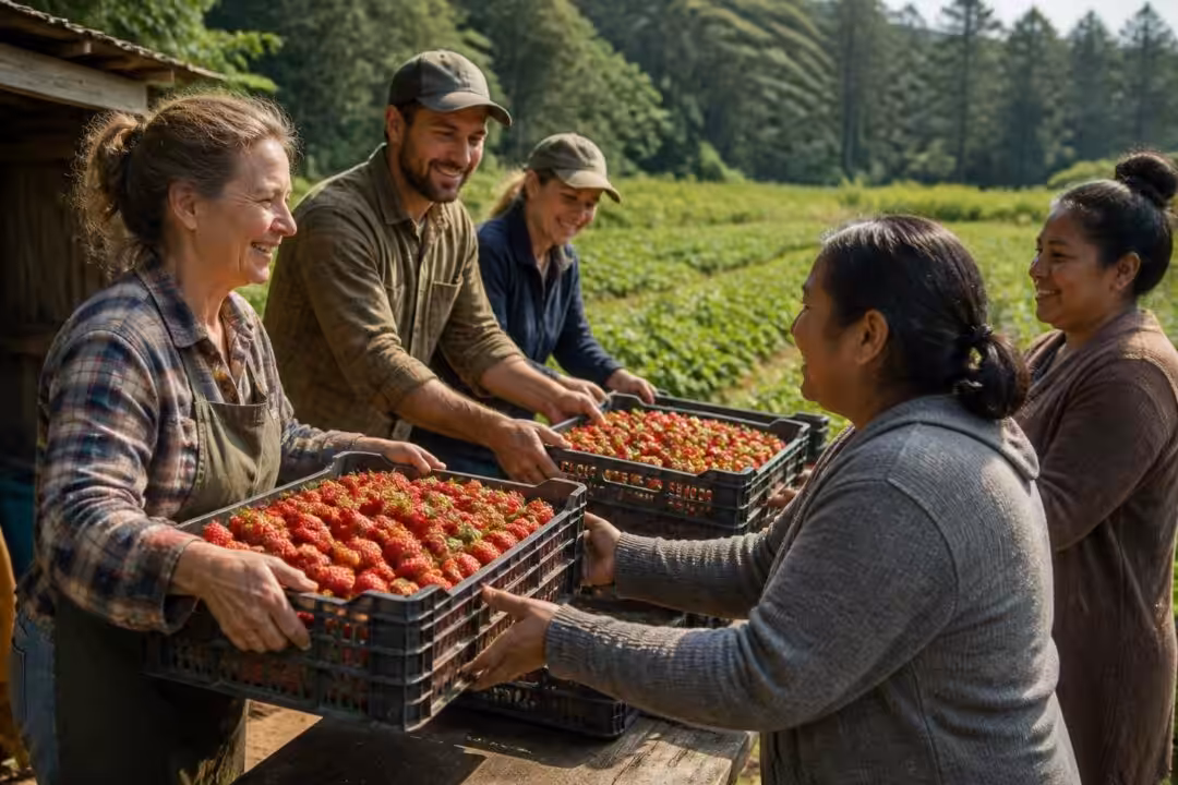 midcoast group provides freshly harvested strawberries to help support local food-insecure communities, promoting healthy access and community well-being.