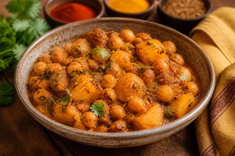 discover the delicious and easy-to-make chana aloo, a flavorful chickpea and potato curry perfect for a hearty and comforting meal.