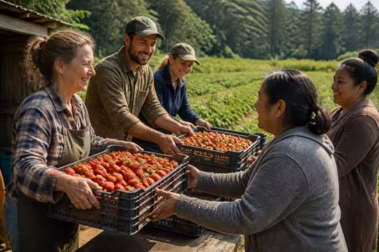 midcoast group provides freshly harvested strawberries to help support local food-insecure communities, promoting healthy access and community well-being.