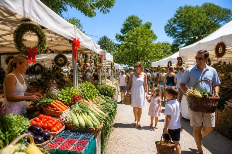 experience early holiday cheer this july at the hingham farmers market, where seasonal festivities and fresh local produce come together to brighten your summer days.